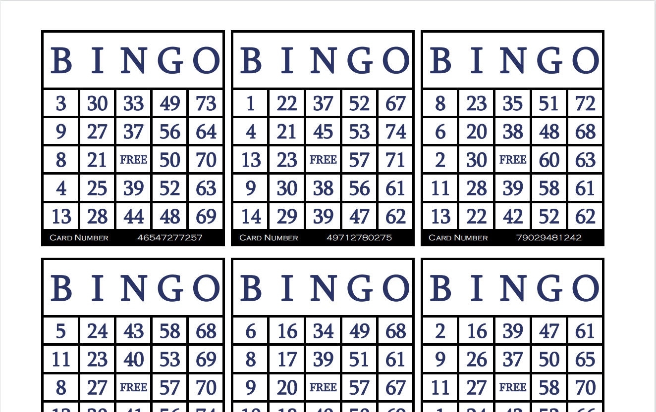 3600 Printable Bingo Cards 6 Per Page Large Activities For Seniors Kids Holidays Parties Games For Adults Zoom Bingo Cards 1 75 Ball Etsy UK