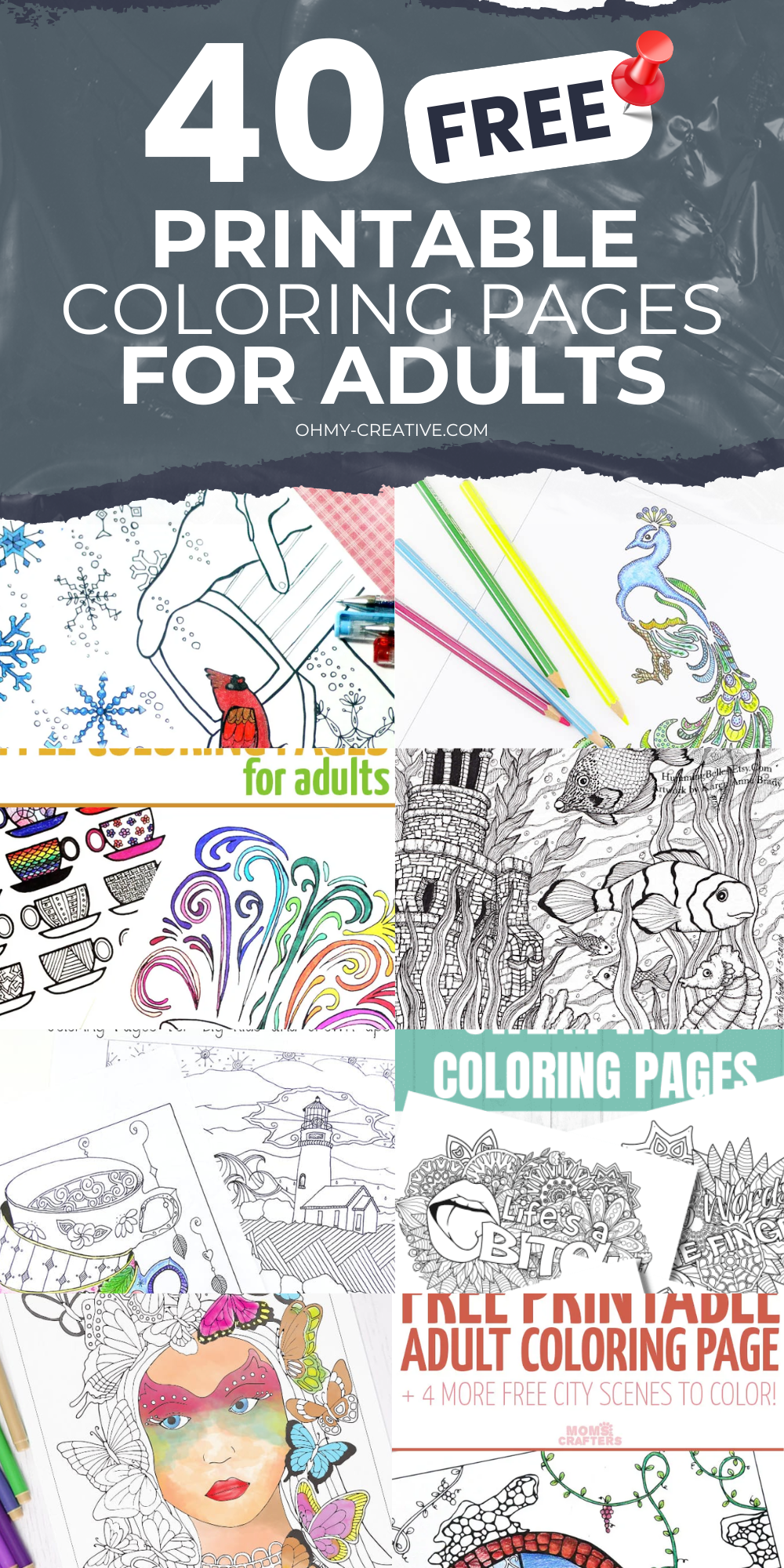 40 Free Printable Coloring Pages For Adults Oh My Creative
