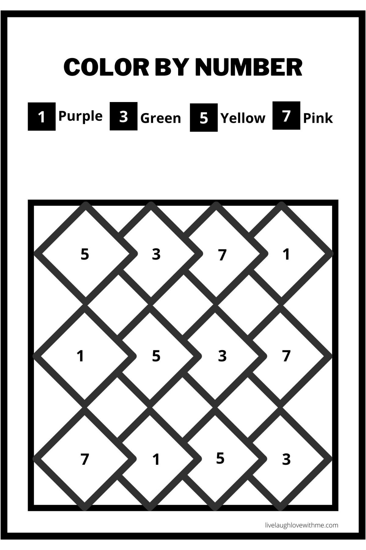 Free Printable Color By Number For Kids