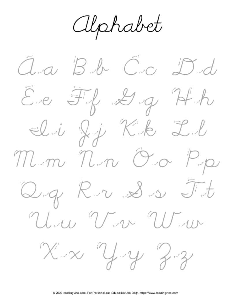 Free Printable Cursive Handwriting Worksheets
