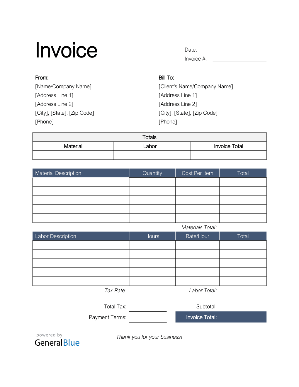 Free Invoice Printable