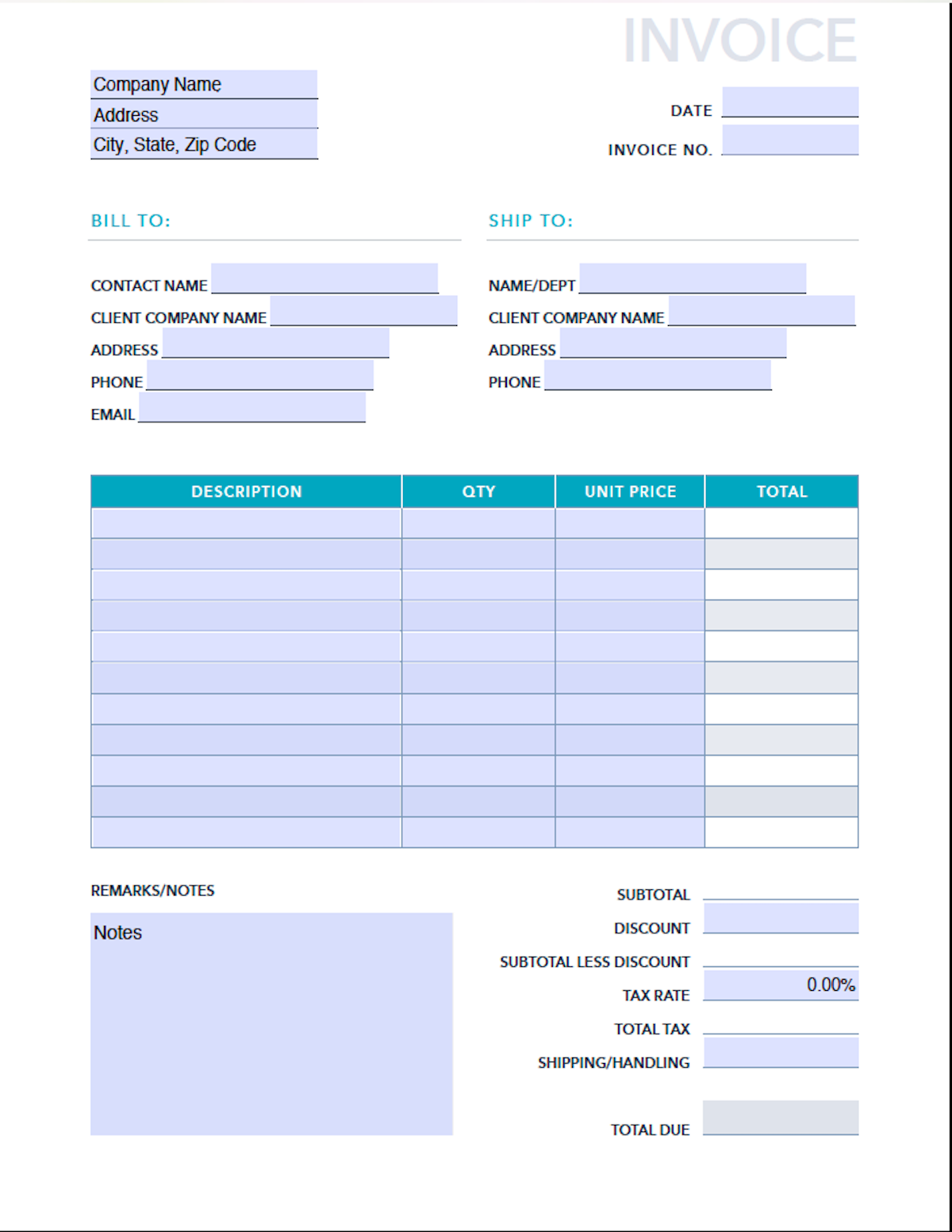 Free Printable Invoice Template