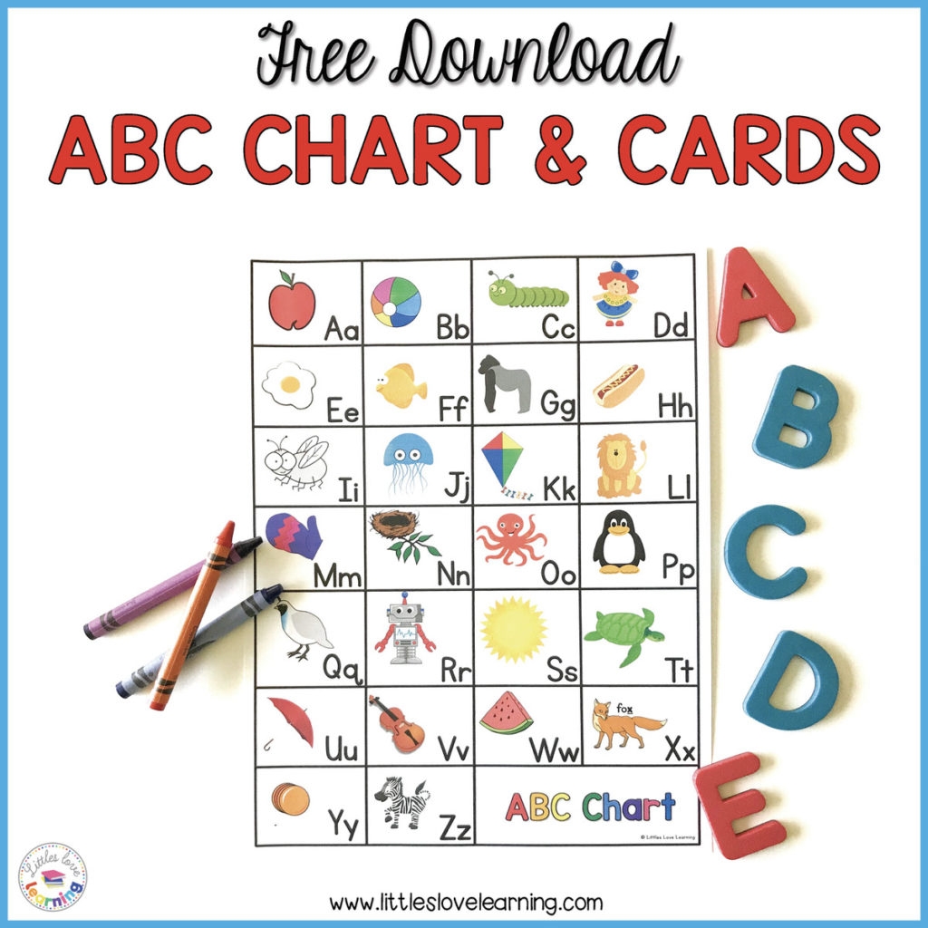 FREE Preschool Kindergarten ABC Flashcards Printable Chart