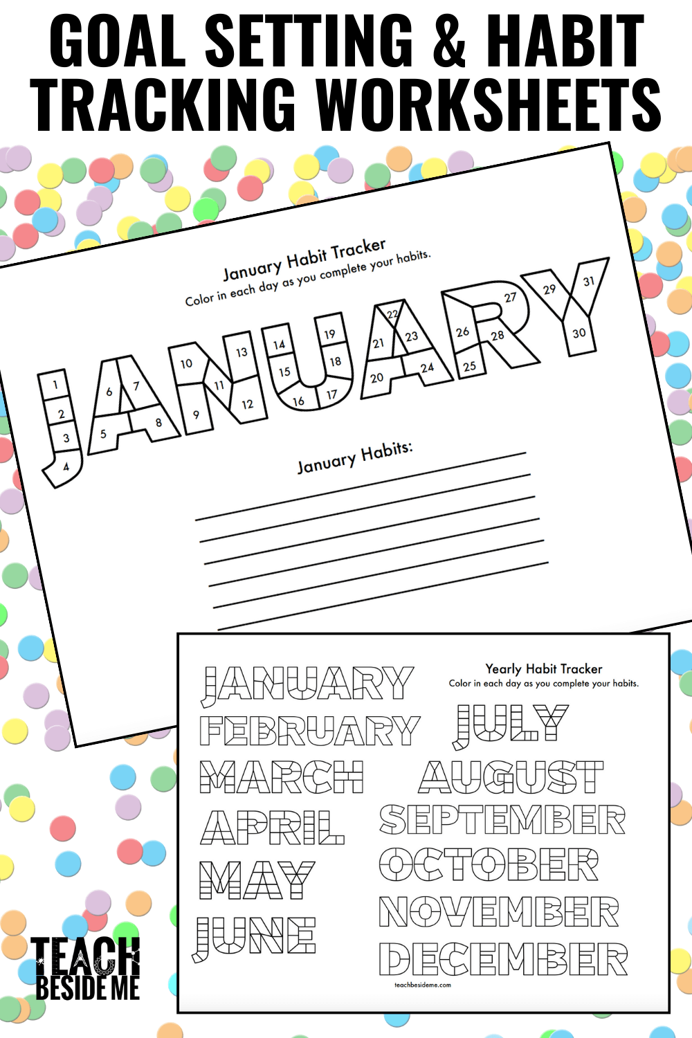 Free Printable Habit Tracker Goal Setting Worksheet Teach Beside Me