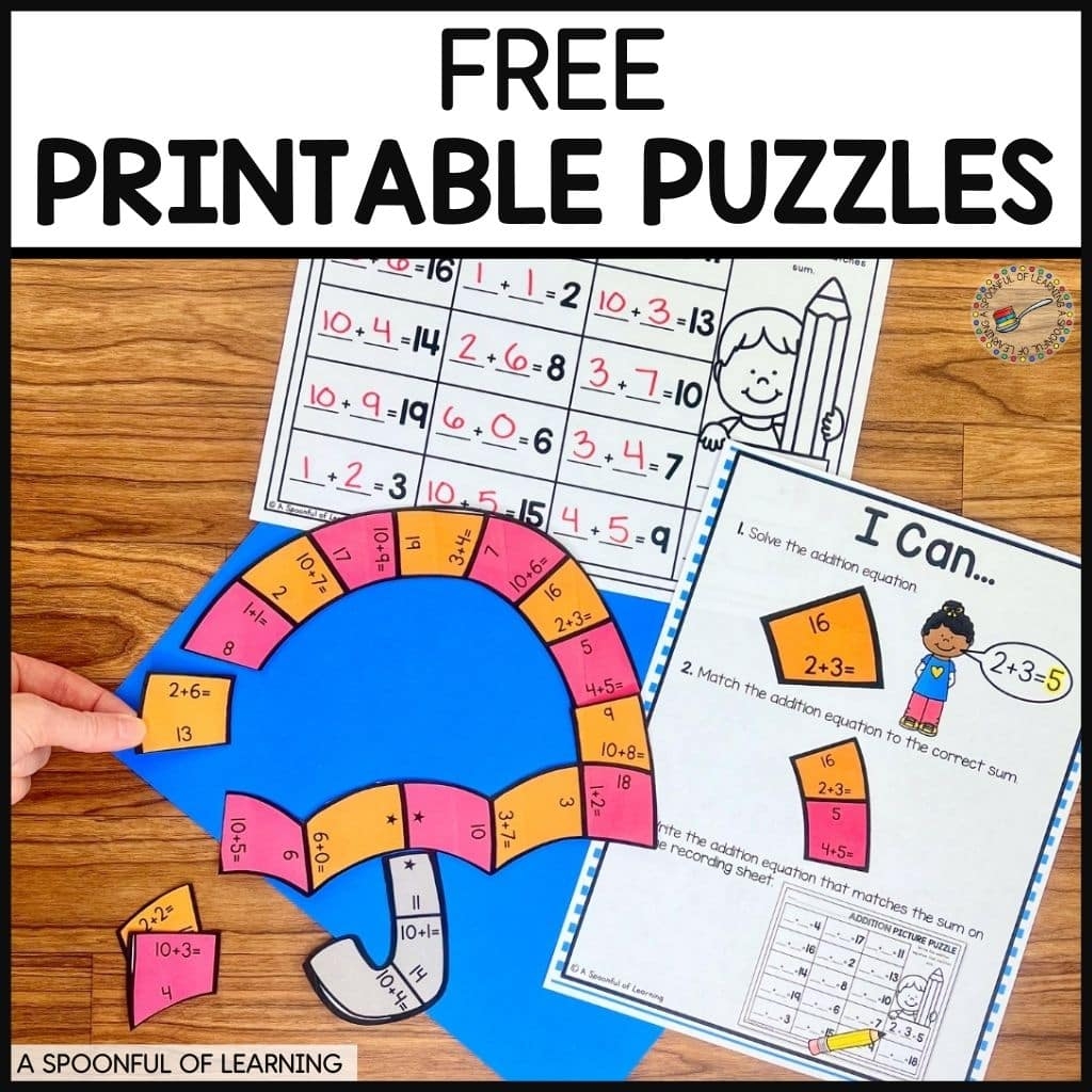 Free Printable Puzzles For Kindergarten A Spoonful Of Learning