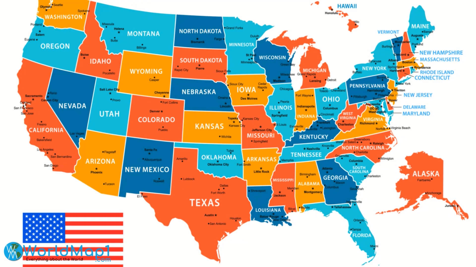 Free Printable Map Of Usa