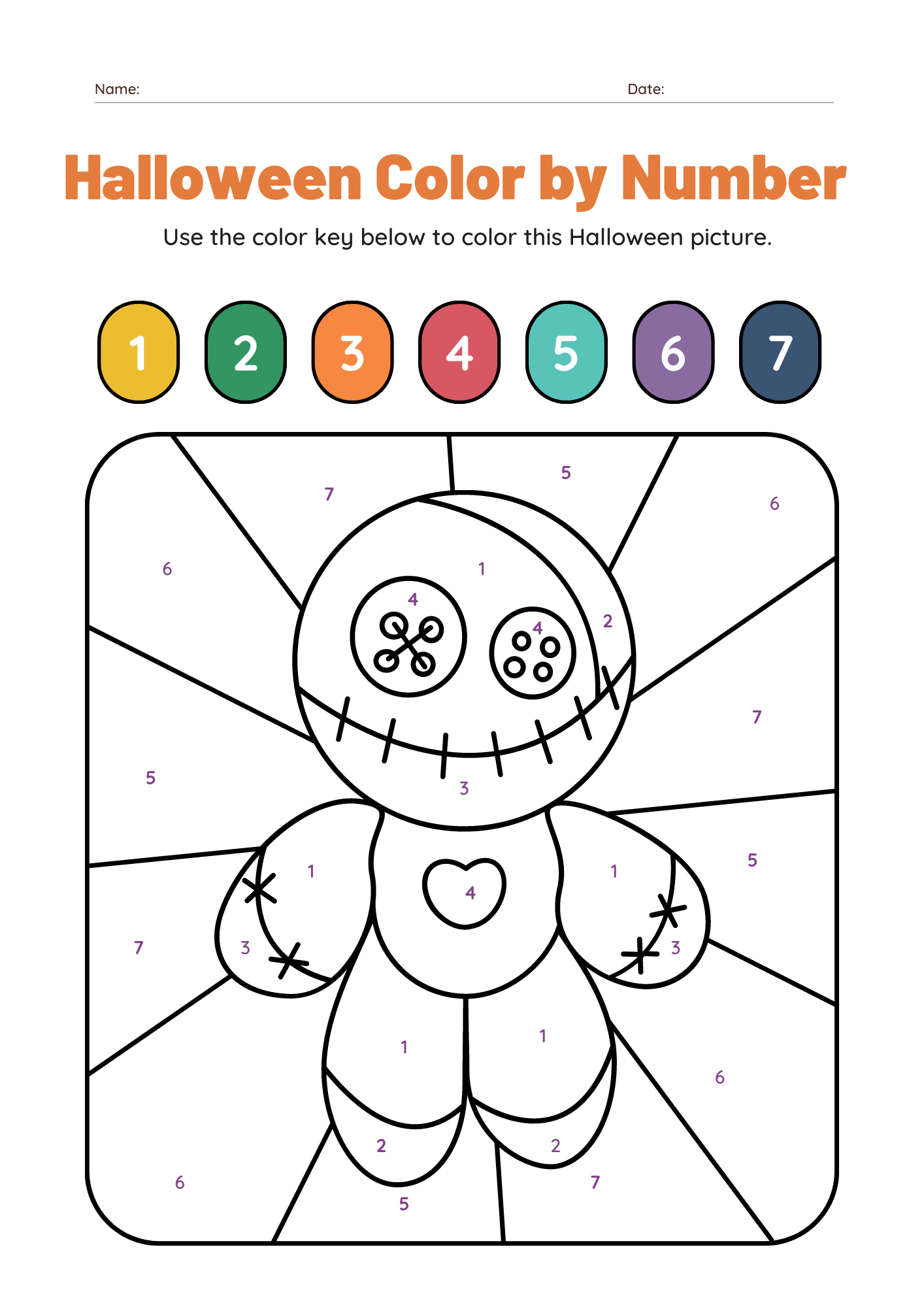10 Halloween Color By Number Printable Worksheets FREE Xoxoerinsmith
