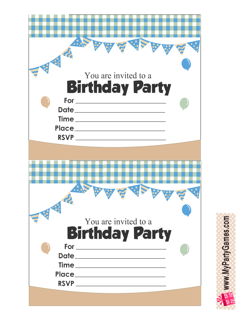 100 Free Printable Kids Birthday Party Invitations Worksheets Library