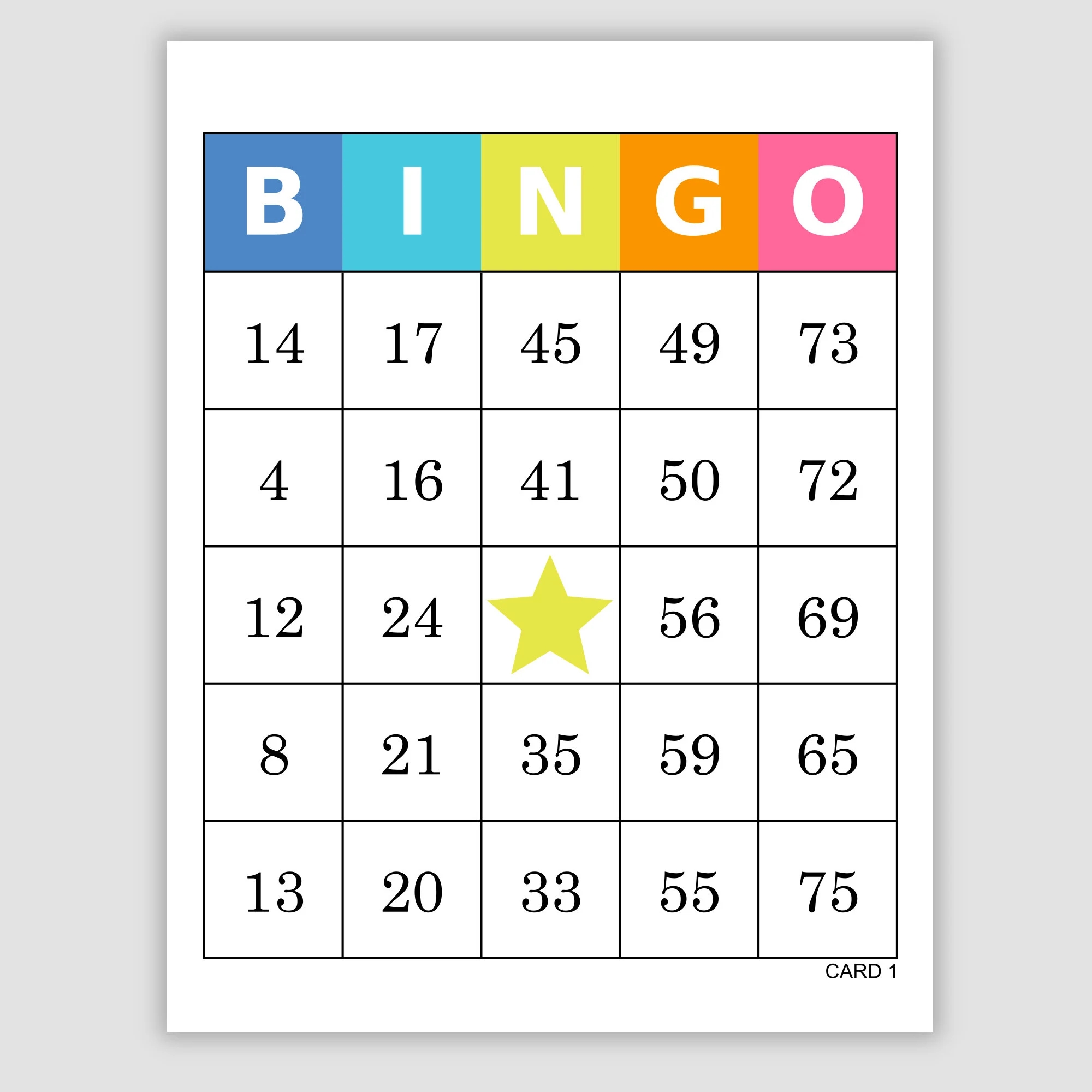 1000 Bingo Cards Pdf Download 1 Per Page Instant Printable Fun Party Game Etsy