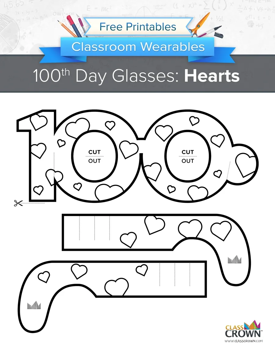 100th Day Of School Glasses Stars Wearables ClassCrown