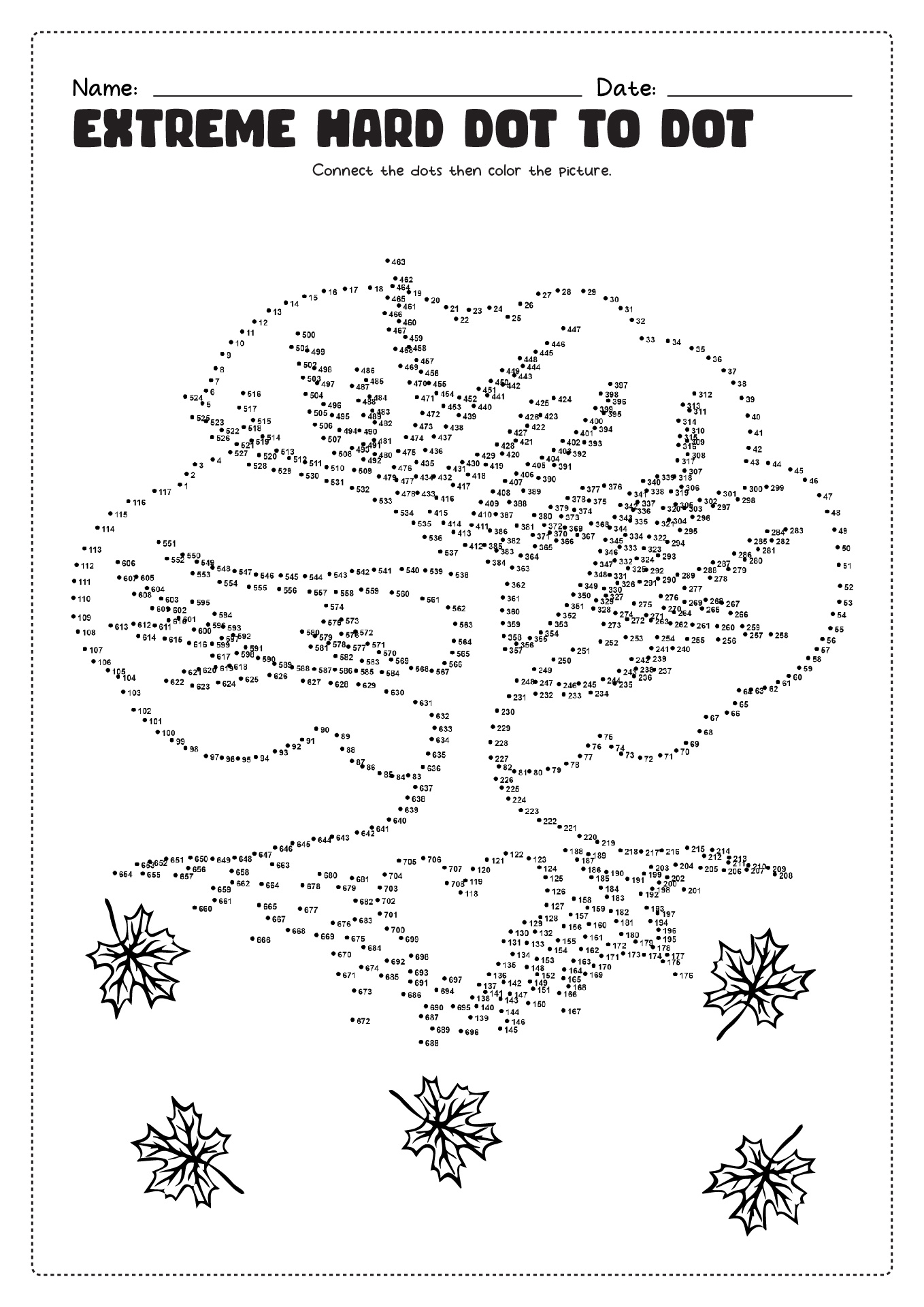 Dot To Dot Free Printables Hard