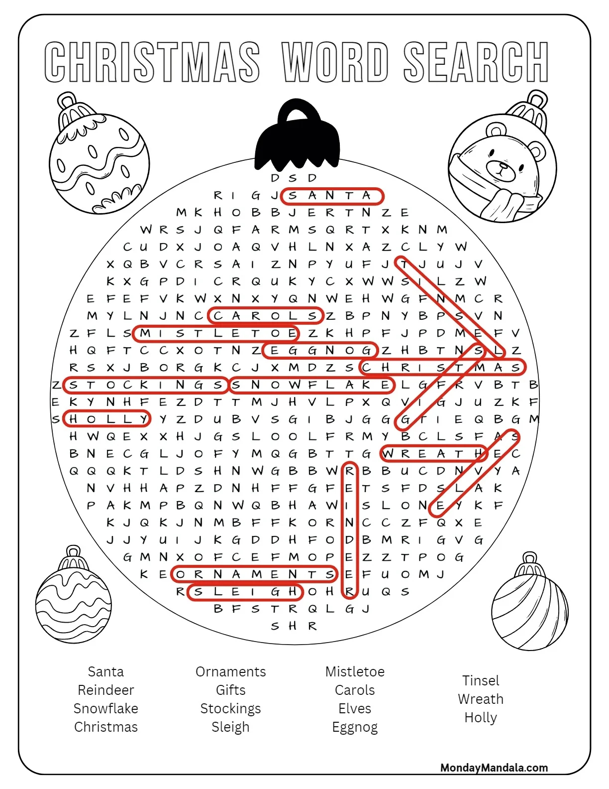 18 Christmas Word Searches Free PDF Printables 