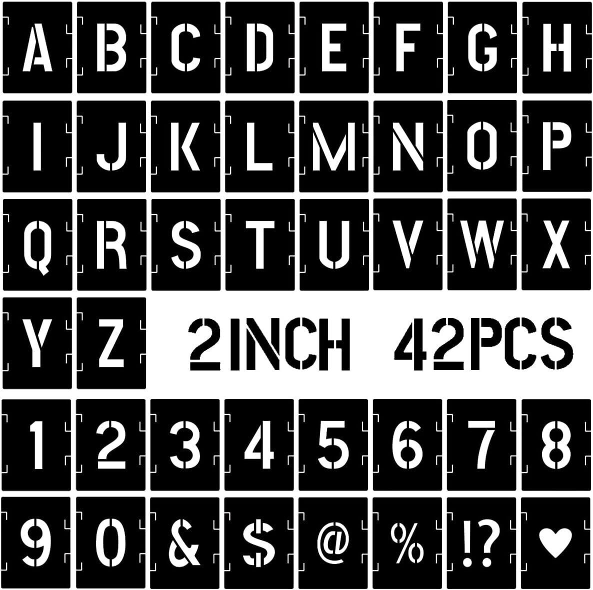 2 Inch Letter Stencils Symbol Numbers Craft Stencils 42 Pcs Alphabet Stencils EBay