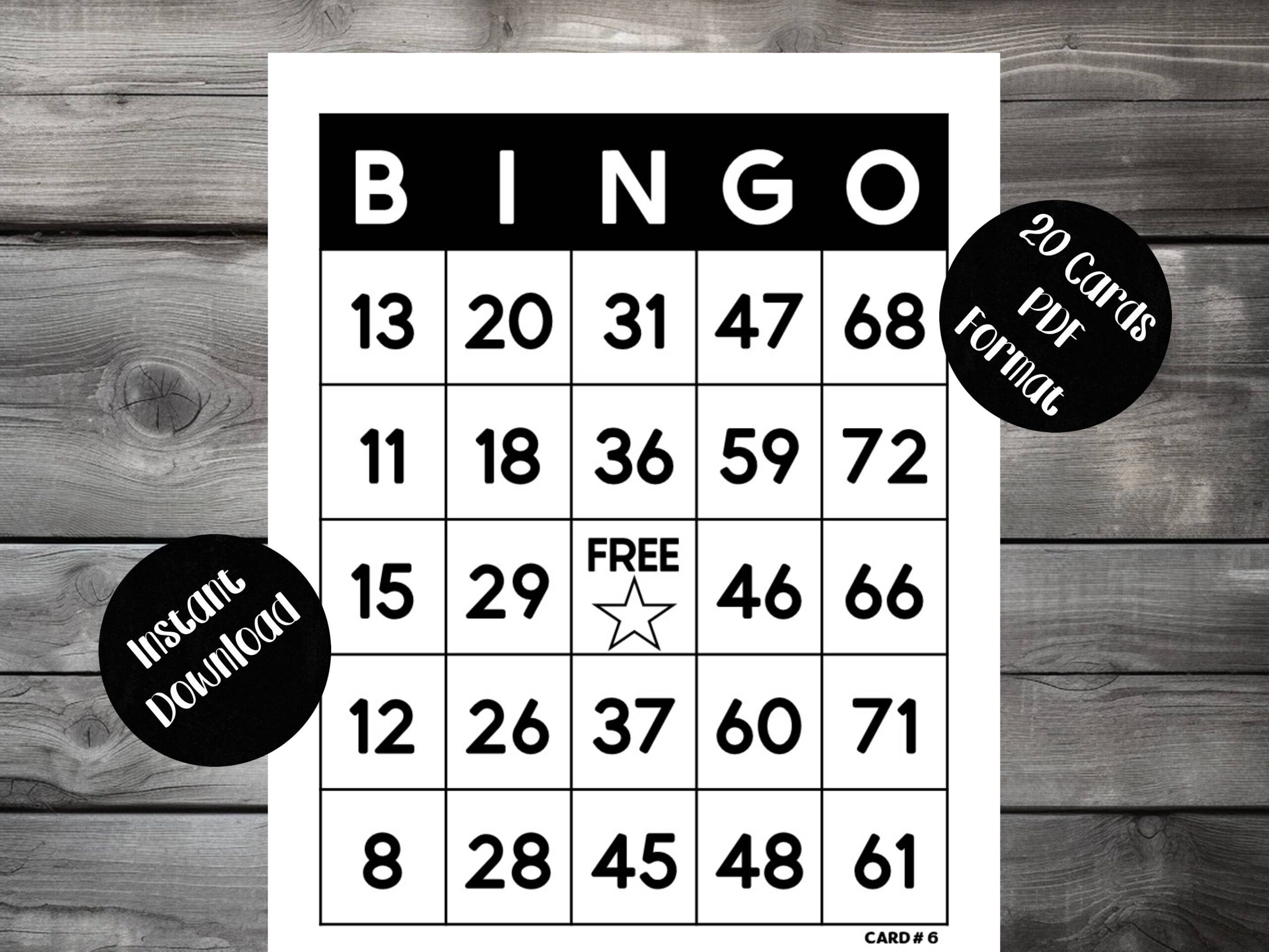 20 Unique Printable Bingo Cards Payhip