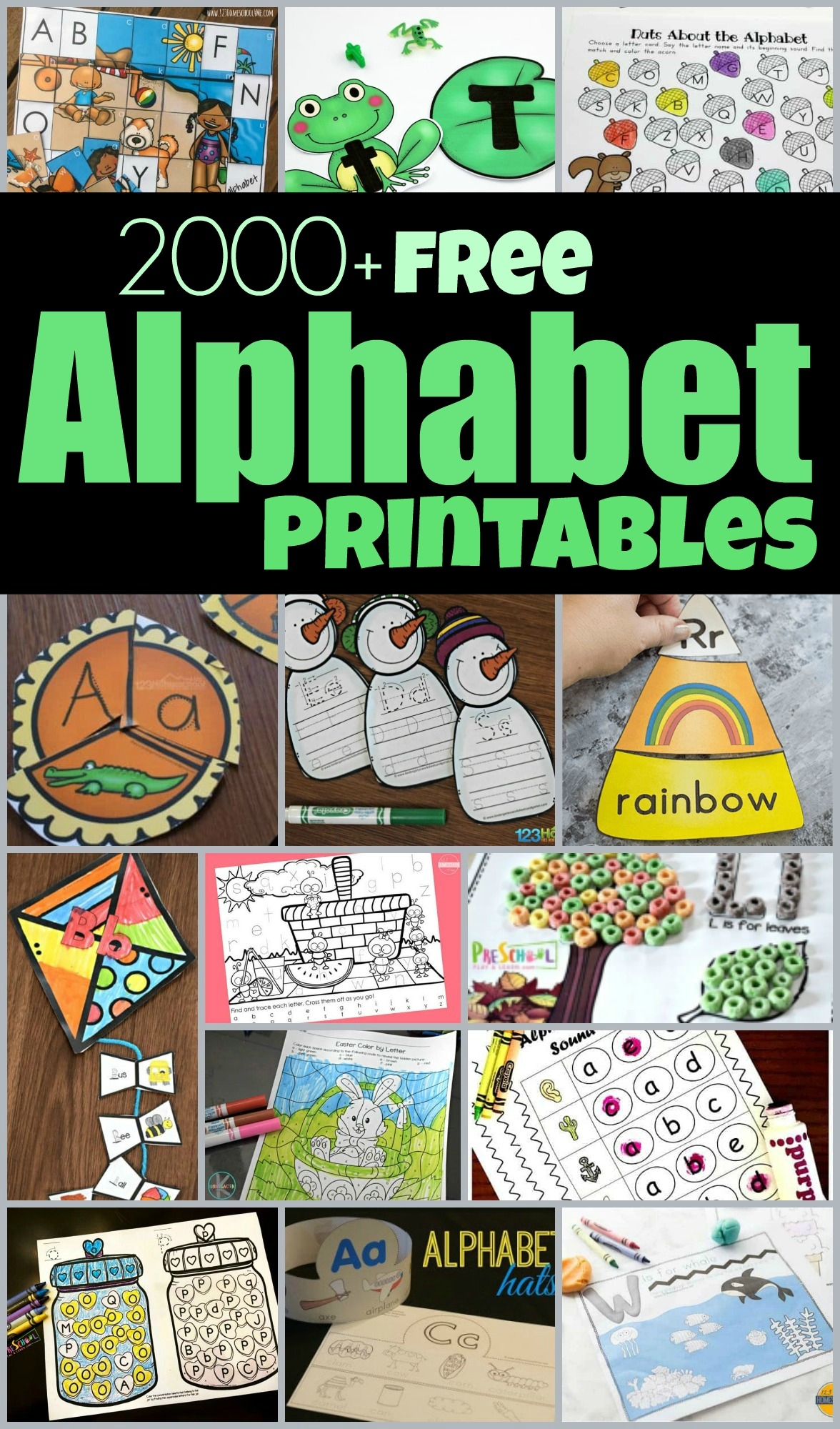 2000 Pages FREE Alphabet Printables Worksheets Games Tracing