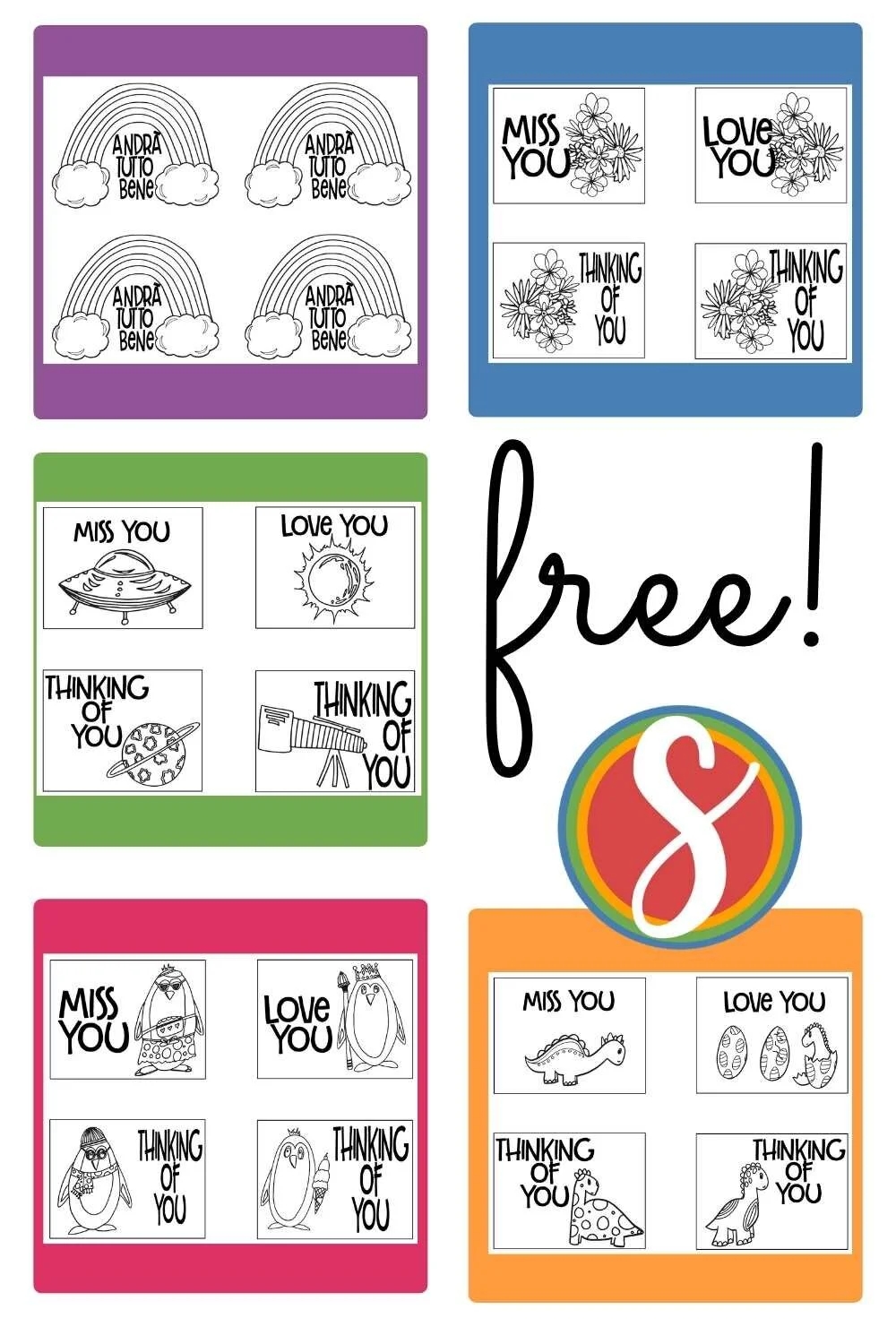28 Free Thinking Of You Cards To Color Stevie Doodles