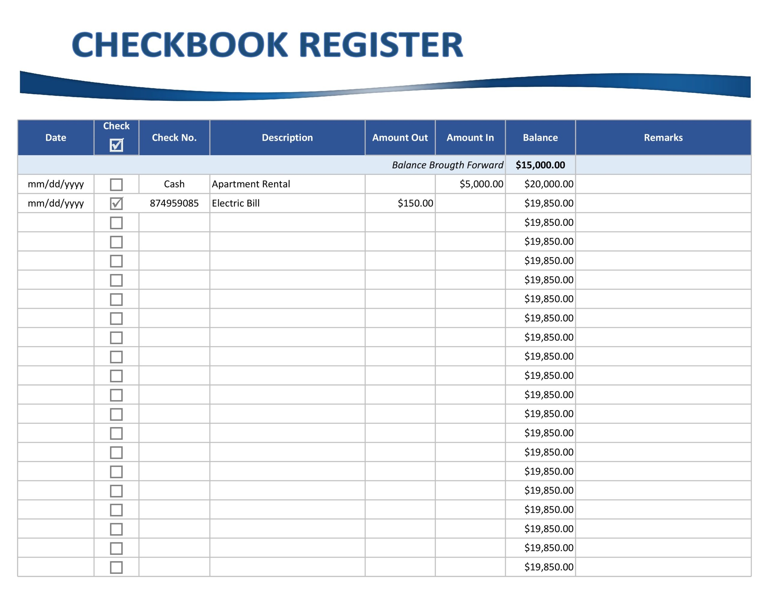 39 Checkbook Register Templates 100 Free Printable TemplateLab