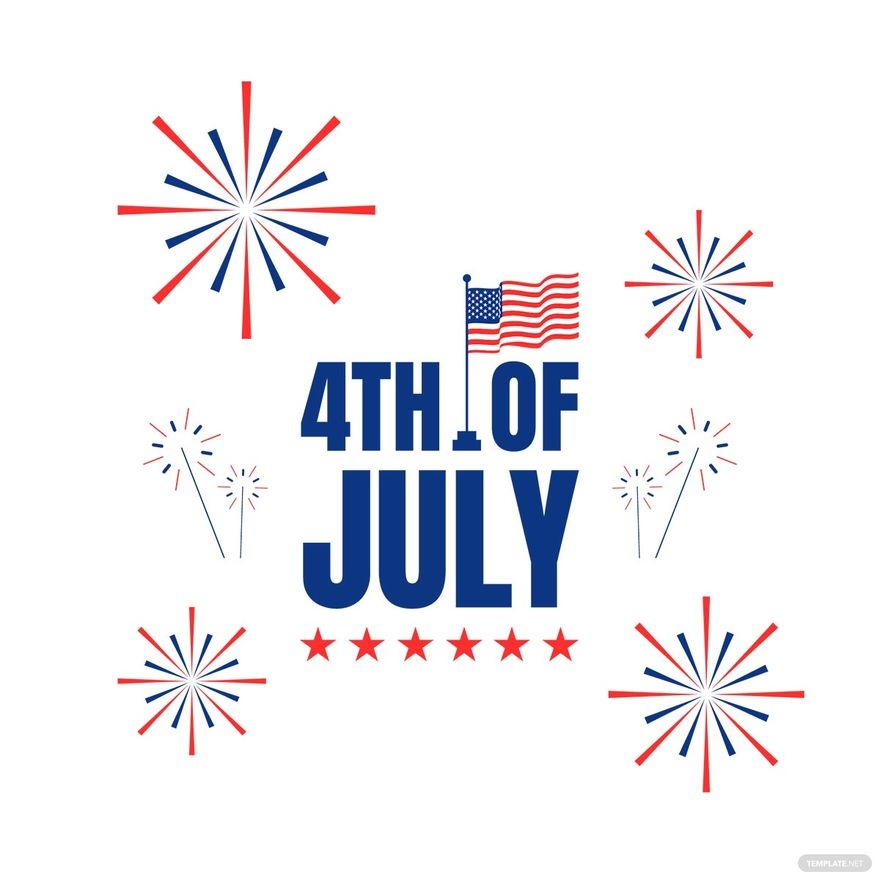 4th Of July Firework Clipart In Illustrator SVG JPG EPS PNG Download Template