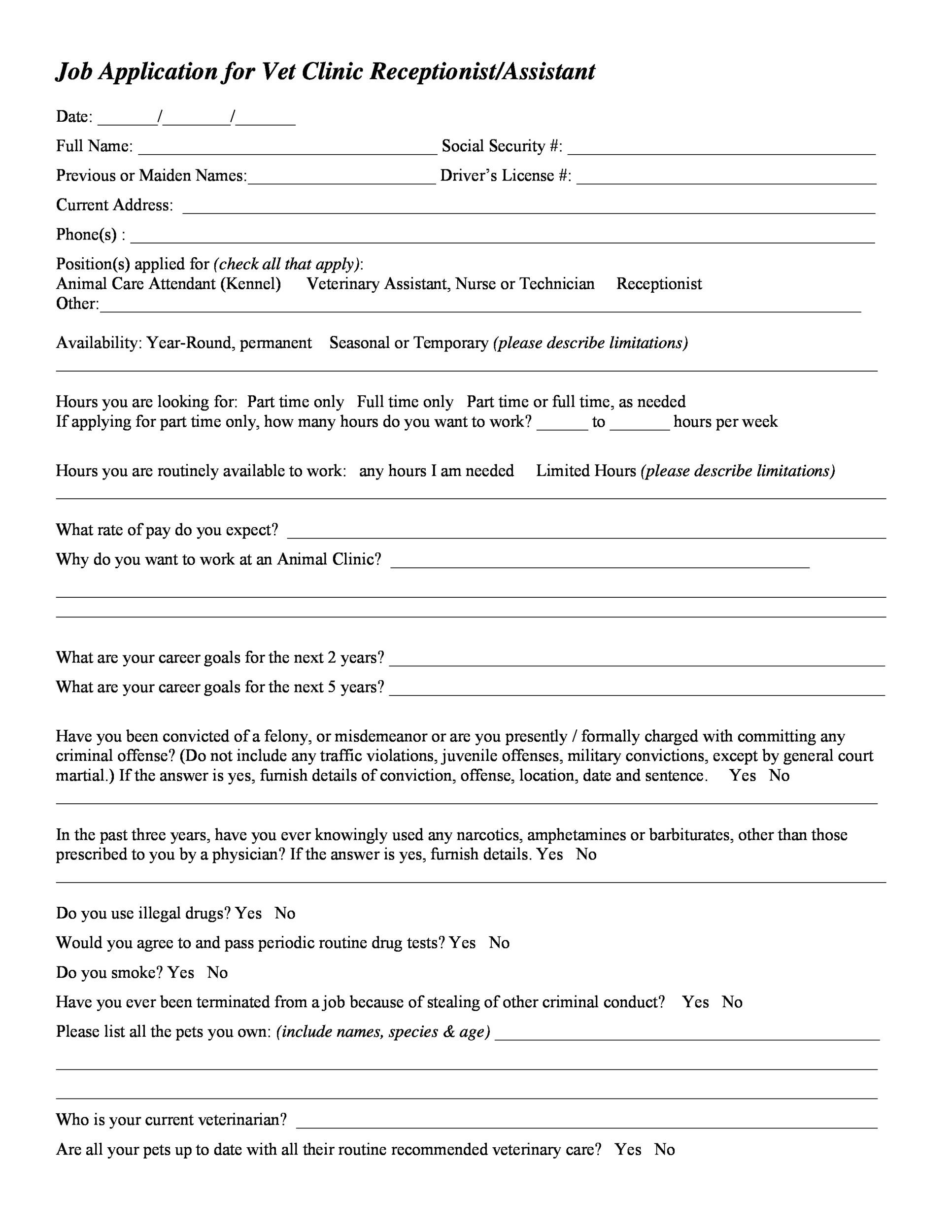 50 Free Employment Job Application Form Templates Printable TemplateLab