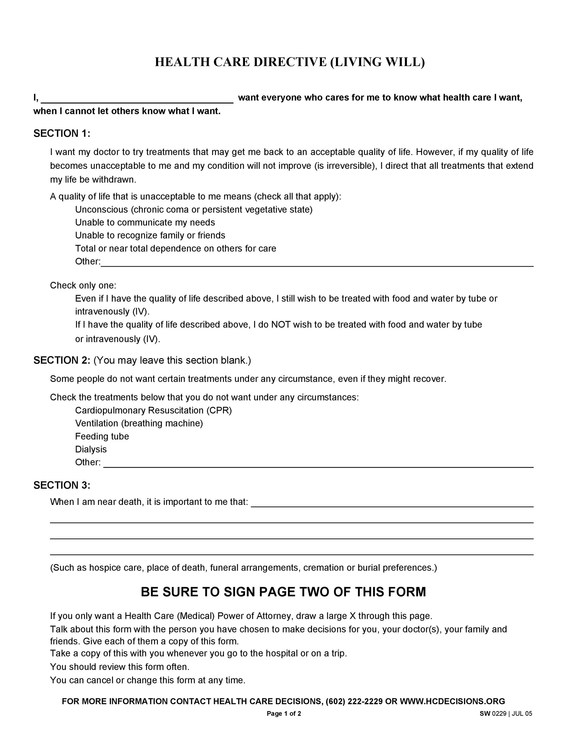 50 Free Living Will Templates Forms Word TemplateLab