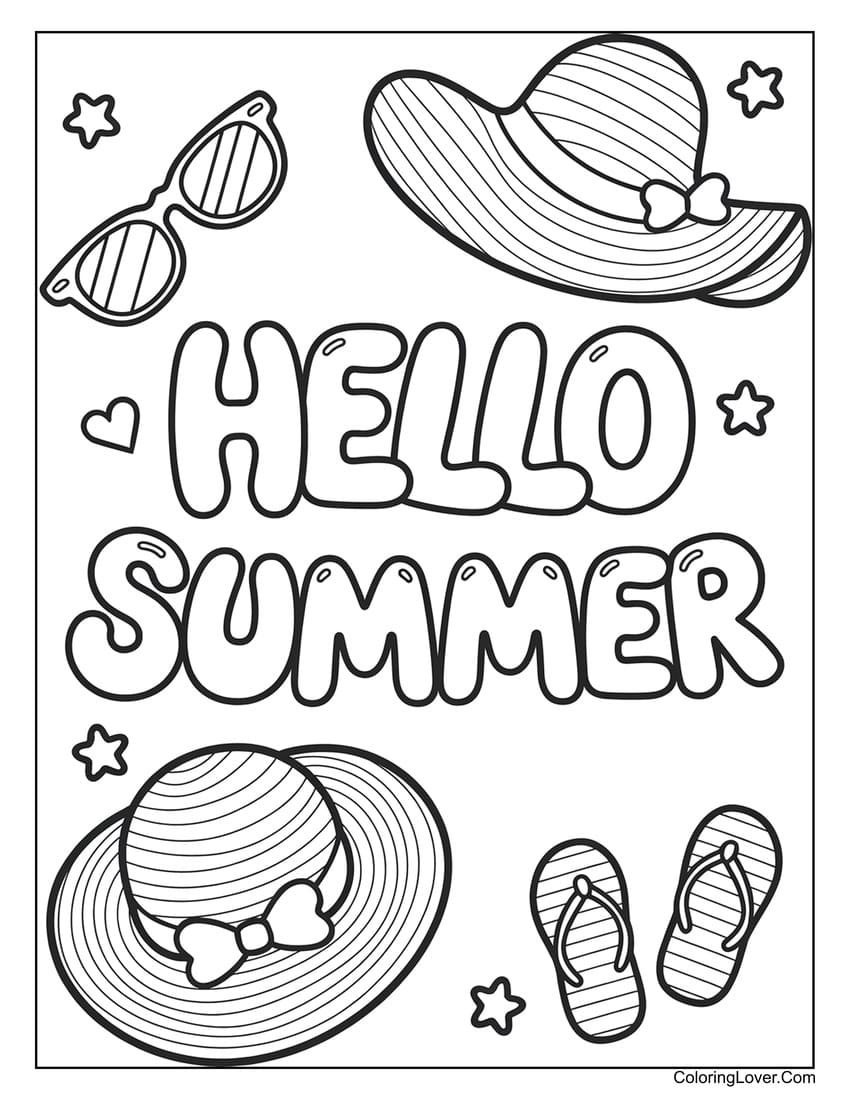 Free Summer Coloring Pages Printable