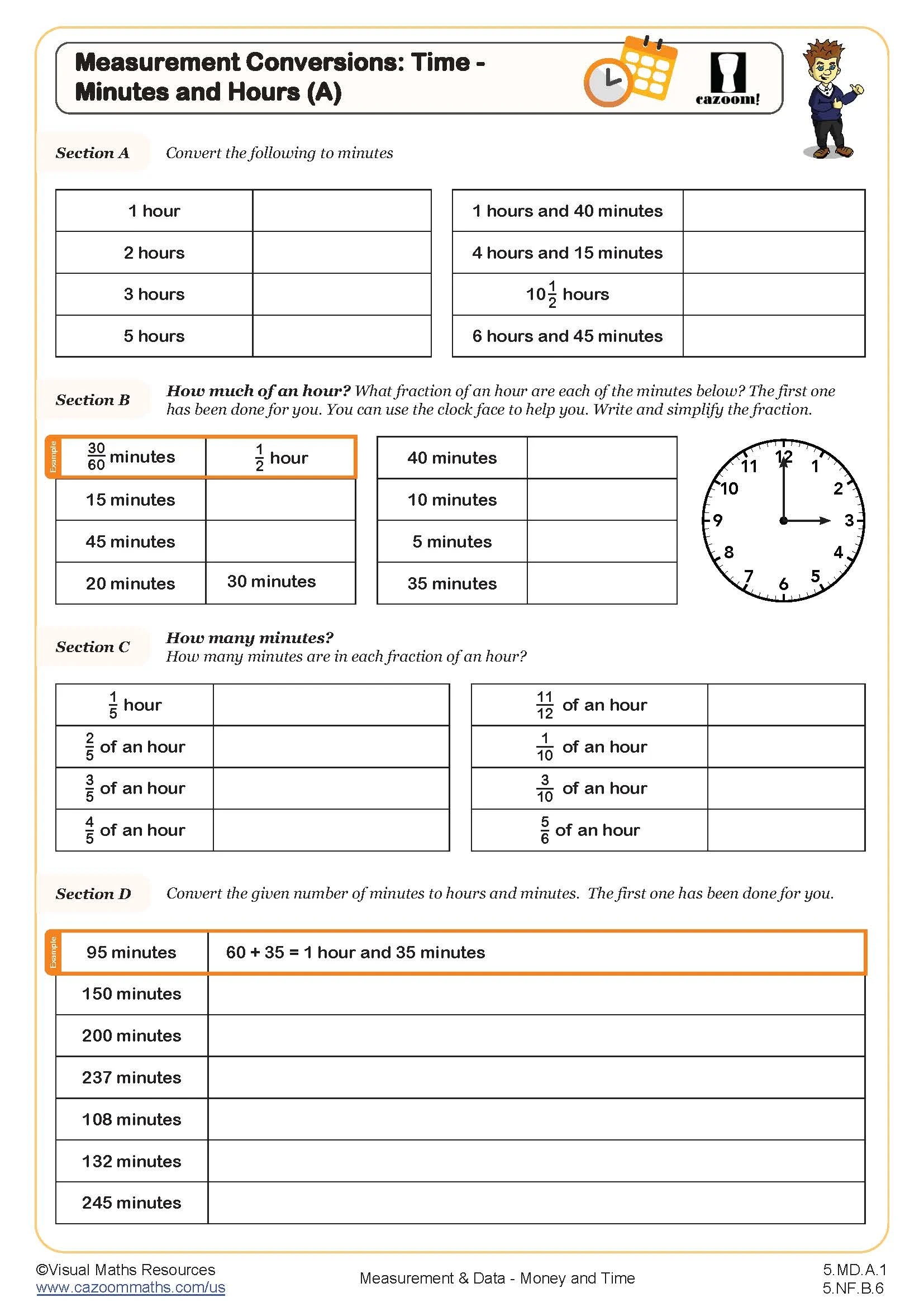 Activity Period Math Sheets Free Printable