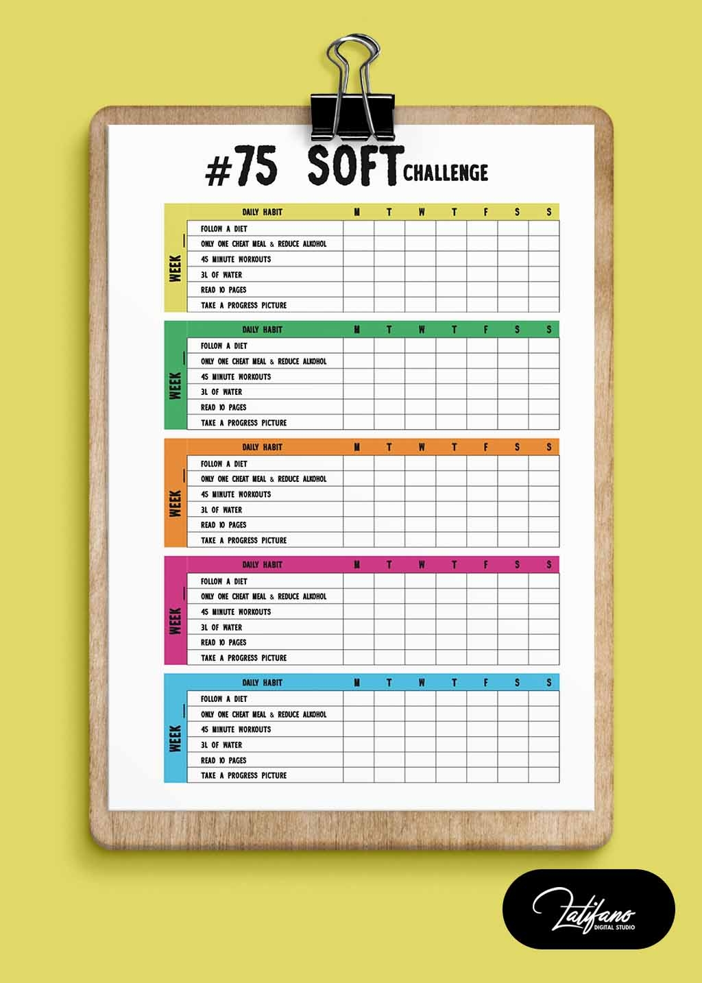 75 Day Soft Challenge Printable Free