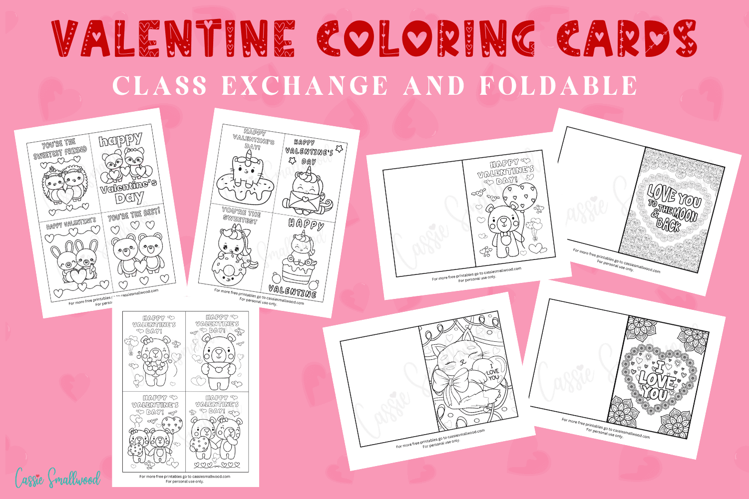 93 CUTEST Printable Valentine s Day Cards To Color Cassie Smallwood