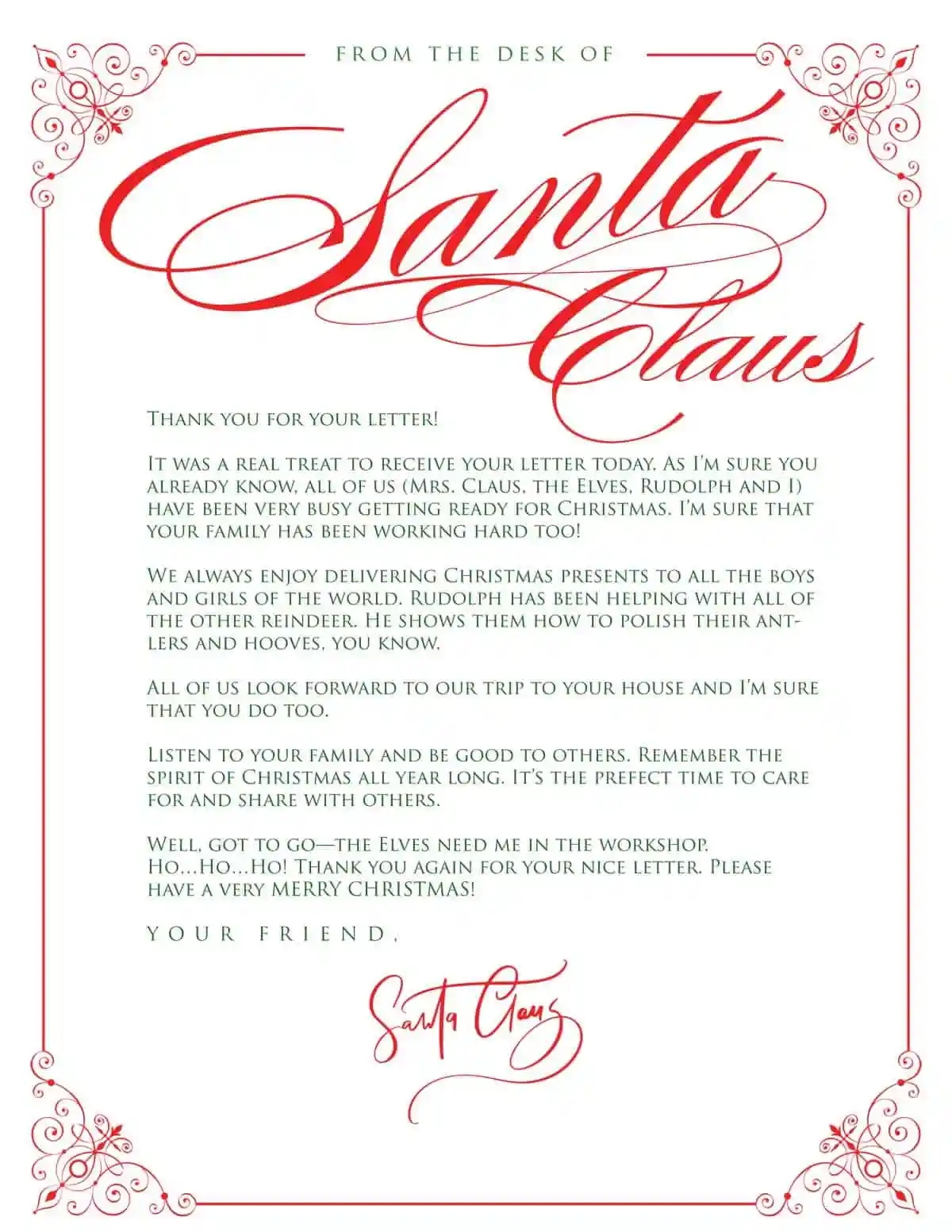 A Letter From Santa Cheap