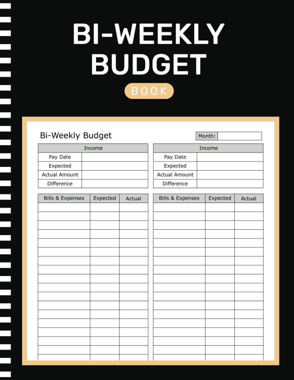 Amazon Biweekly Budget Book Bi weekly Budget Planner Paycheck Bill Tracker With Cash Envelopes 105 Pages 8 5X11 Inches NINA MARGOT BARKER Books