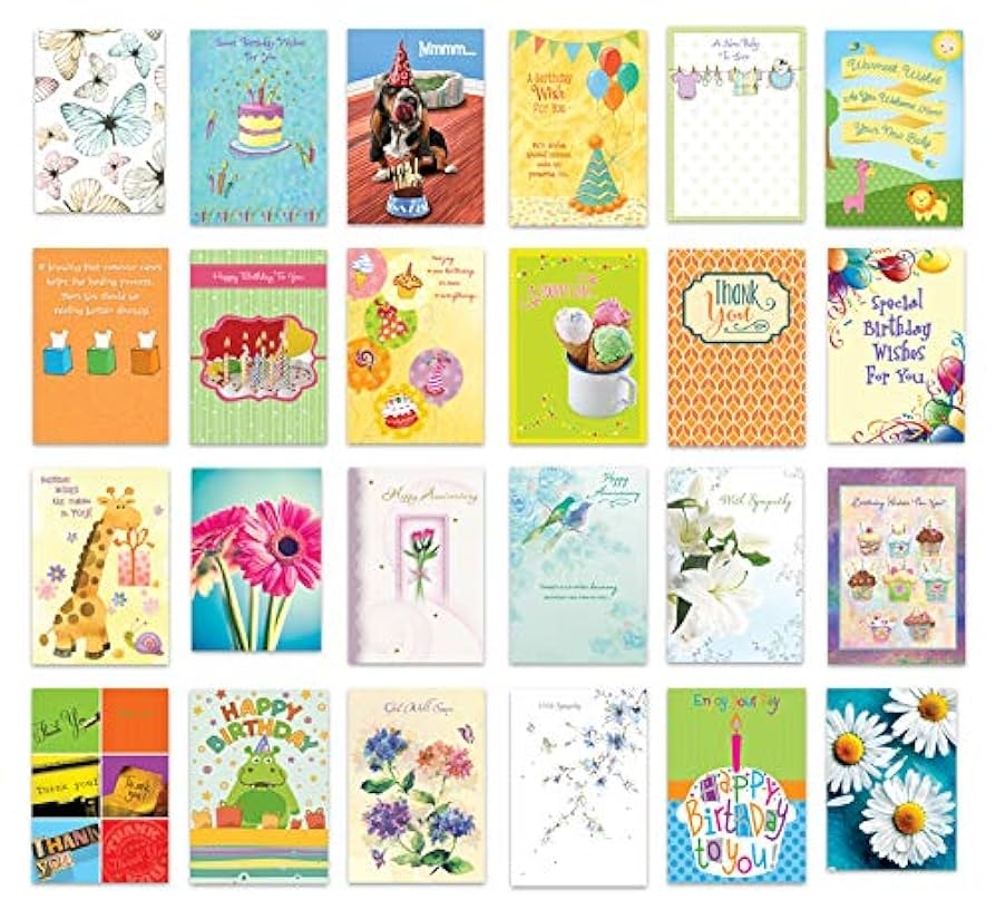 Amazon Designer Greetings All Occasion Greeting Card Assortment 24 Cards With Envelopes In A Keepsake Floral Organizer Box Birthday Thank You New Baby Anniversary Sympathy Get Well Blank Office Products