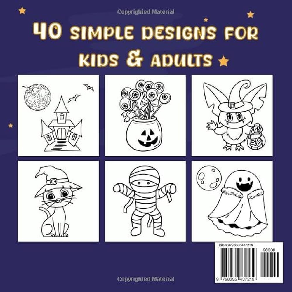 Amazon Halloween Coloring Book Bold And Easy Designs For 