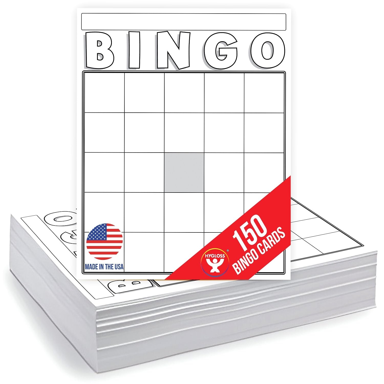 Amazon Hygloss Products Blank Bingo Cards To Write On 150 Pack White Large Size Bingo Sheets Disposable Activities For Classroom Parties Contests Weddings Events More Toys Games