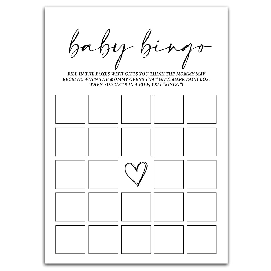 Amazon ZIIUFRN Baby Shower Games 5 X 7 30 Sets Modern Black And White Baby Bingo Guess Gift Game Cards Boy Girl Gender Neutral Baby Shower Supplies B07 Home Kitchen