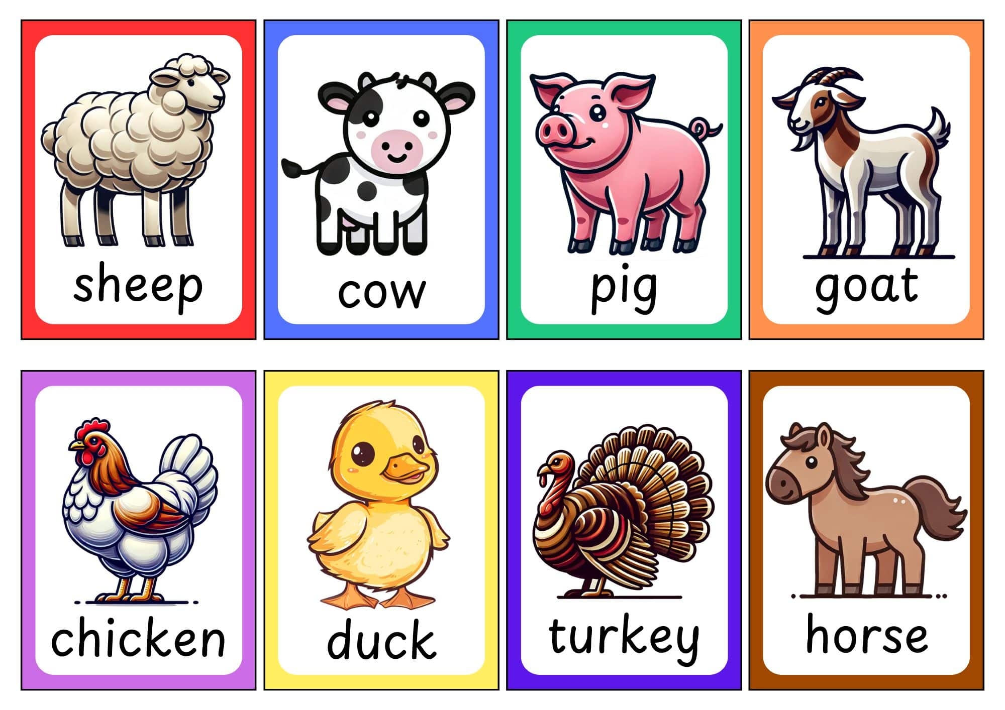 Animals Flashcards 64 Animals Free Printables Teach Prints