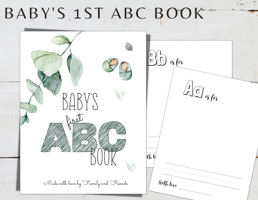Baby s First ABC Book Printable ABC Book Baby s First Alphabet Book DIY Abc Book My First Abc Book Baby Shower Etsy