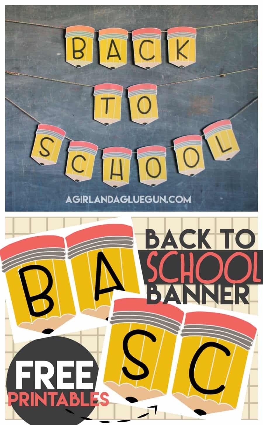 Back To School Banner Printables A Girl And A Glue Gun