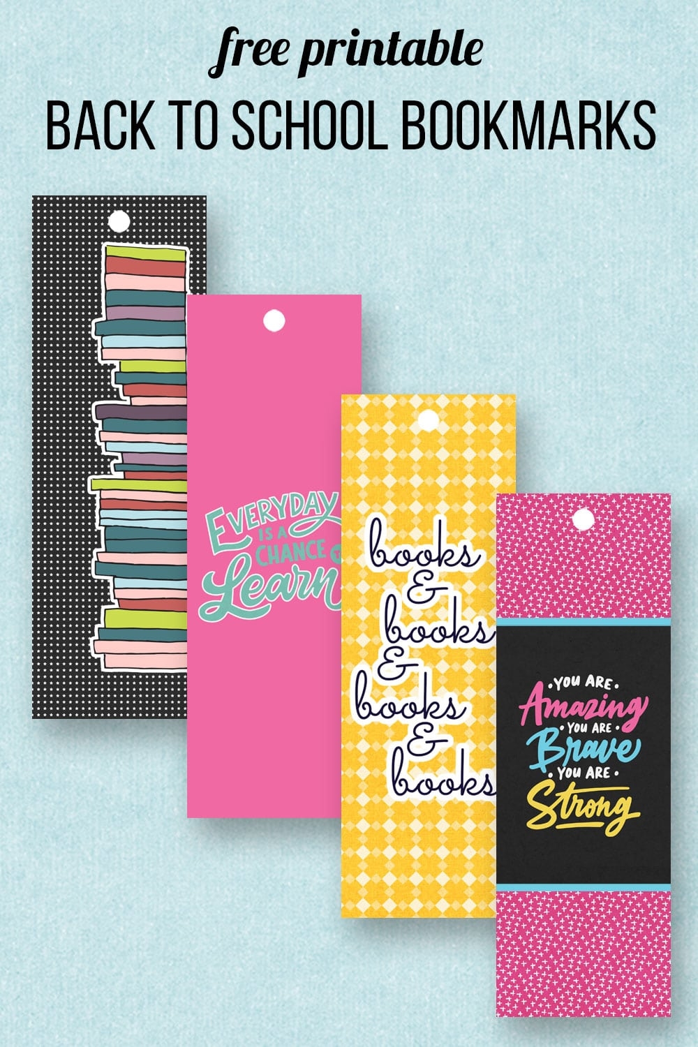 First Day Of School Printables Free Bookmarks