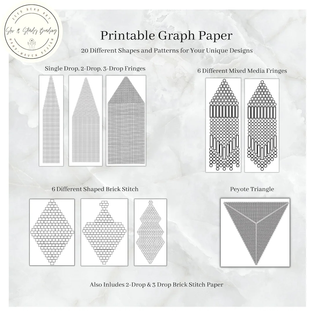 Beading Graph Paper Draw Your Designs Brick Stitch Paper Peyote Graph Two Drop Brick Stitch Graph Paper Beaded Earring Graph Paper Etsy