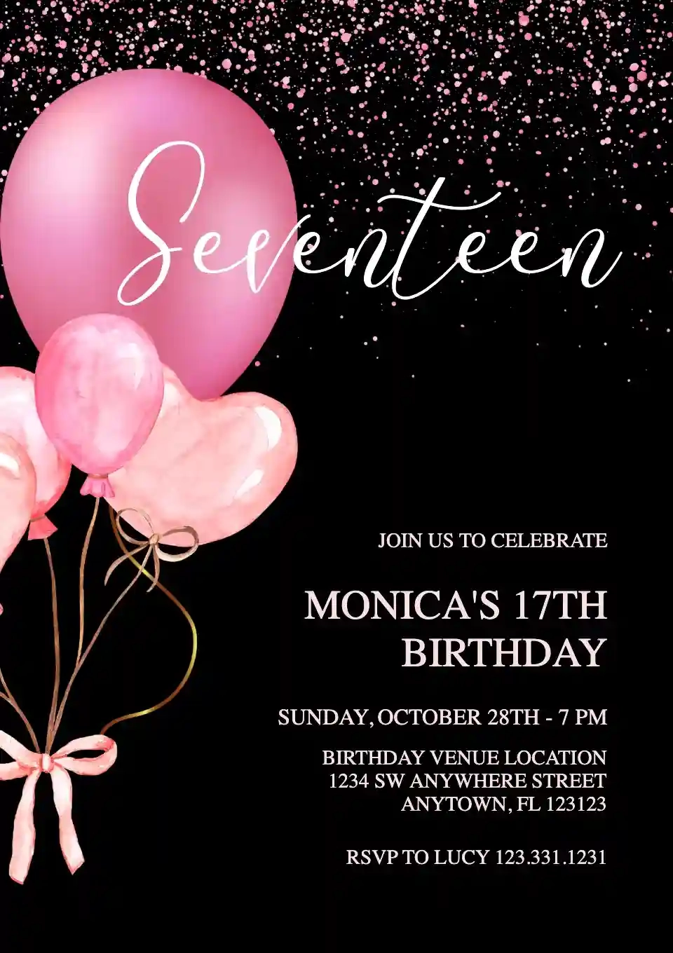 Big Balloons Free Teens Birthday Invitation Templates Invitanku