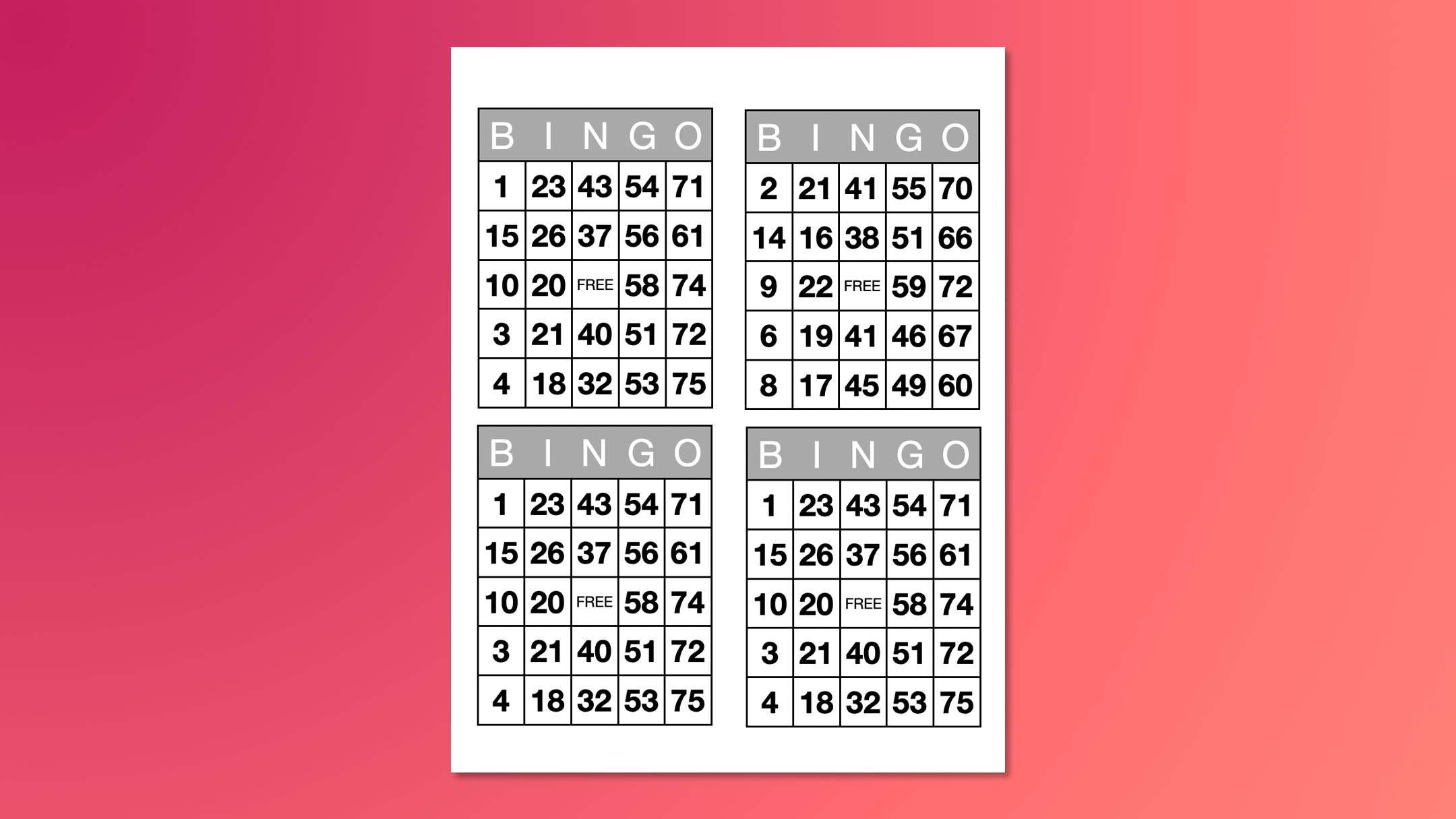 Bingo Card Template For Pages IWorkCommunity