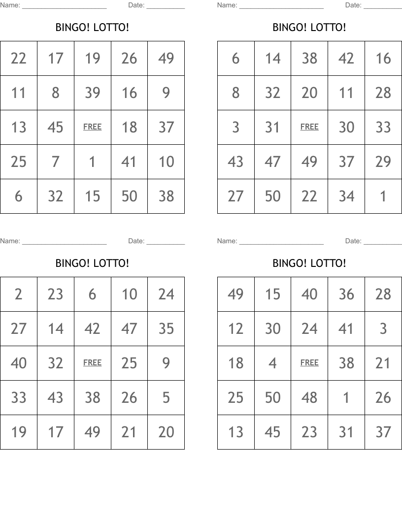 BINGO LOTTO WordMint