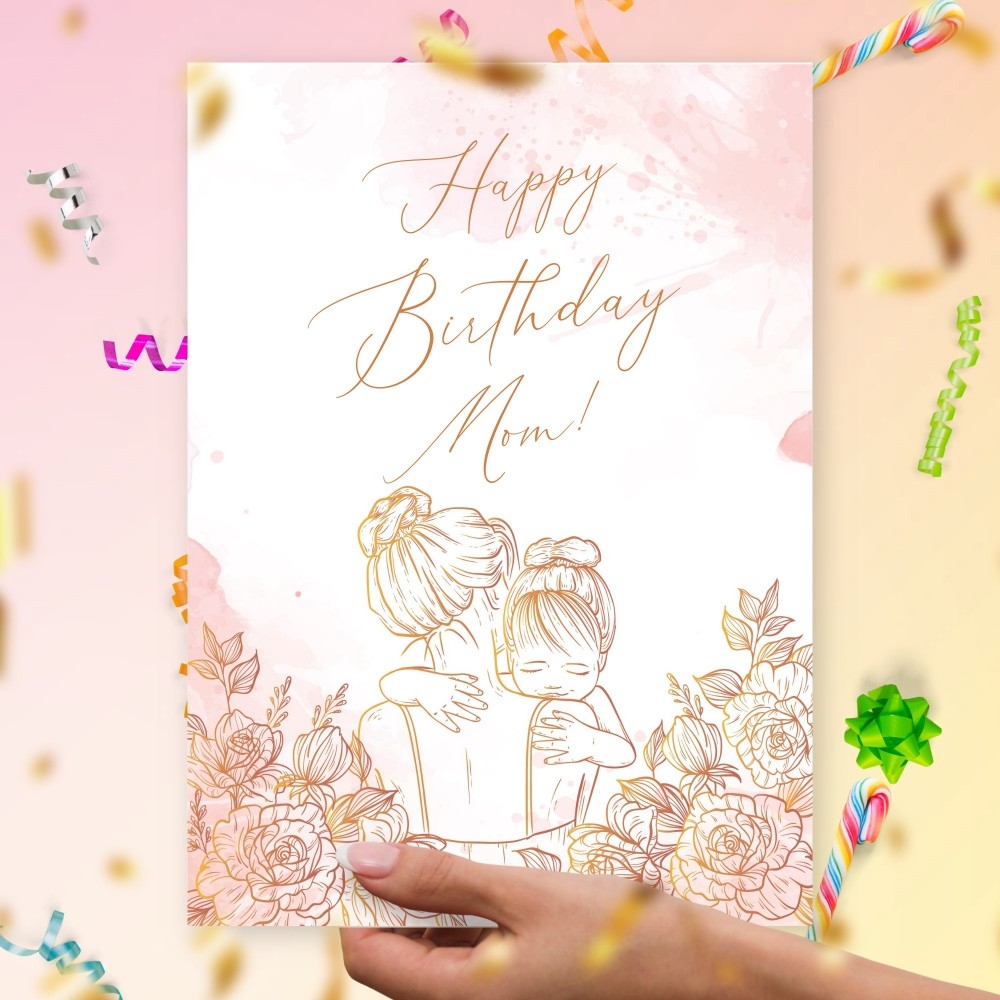 Birthday Card For Mom From Daughter Template Editable Online