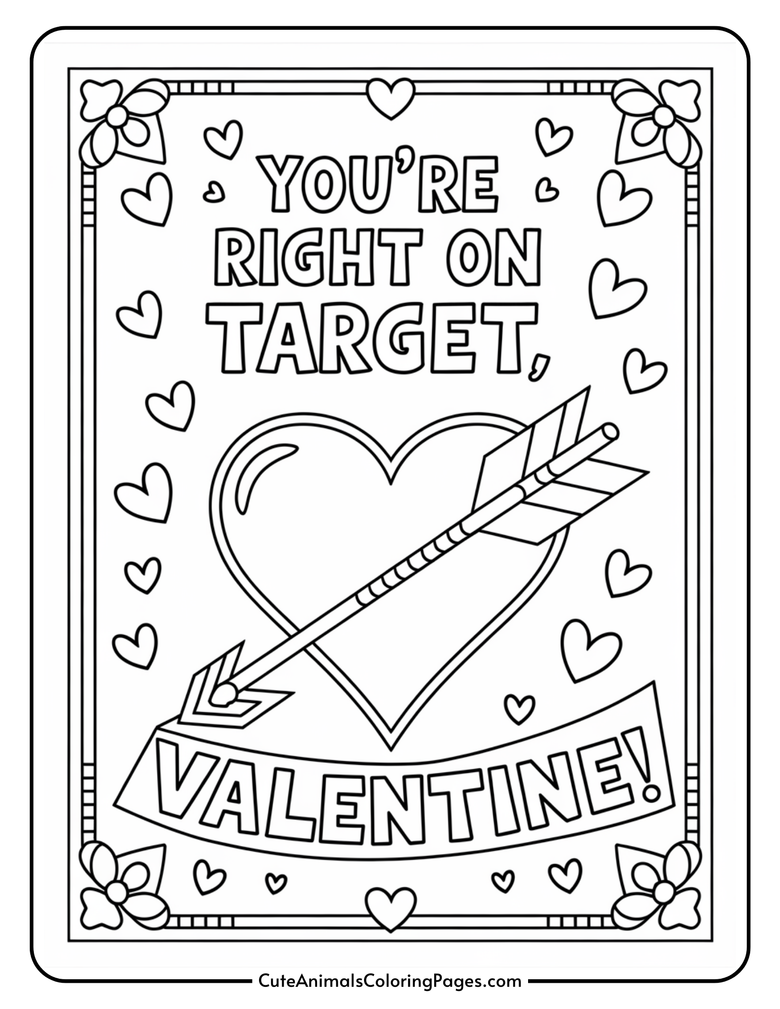 Black And White Printable Valentine Cards 25 Free PDF Pages 