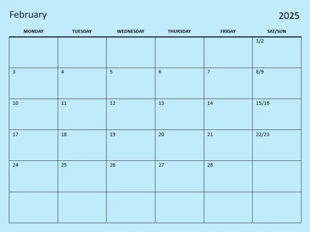 Free Printable Blank Calendar