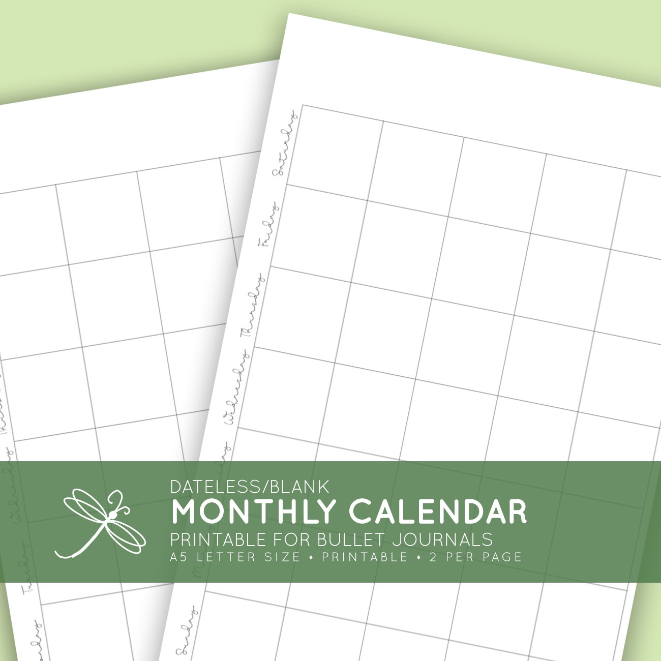 Free Printable Blank Monthly Calendar