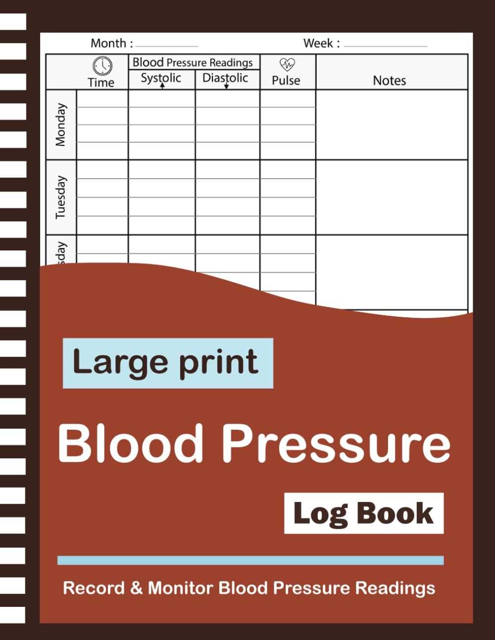 Blood Pressure Log Book Large Print Blood Pressure Daily Tracking Record Log For Track And Monitor Blood Pressure Heart Rate Readings At Home Publishing HA S0 Amazon Books