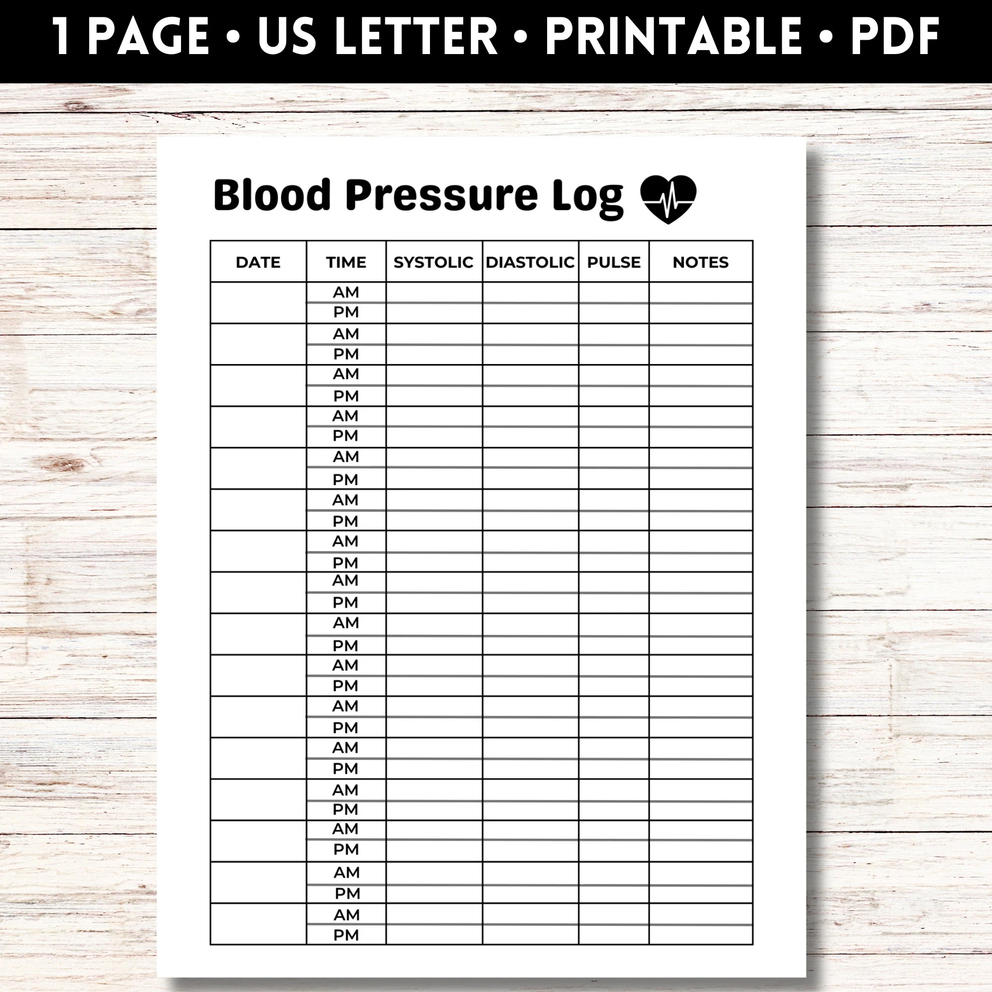 Blood Pressure Log Free Printable Pdf