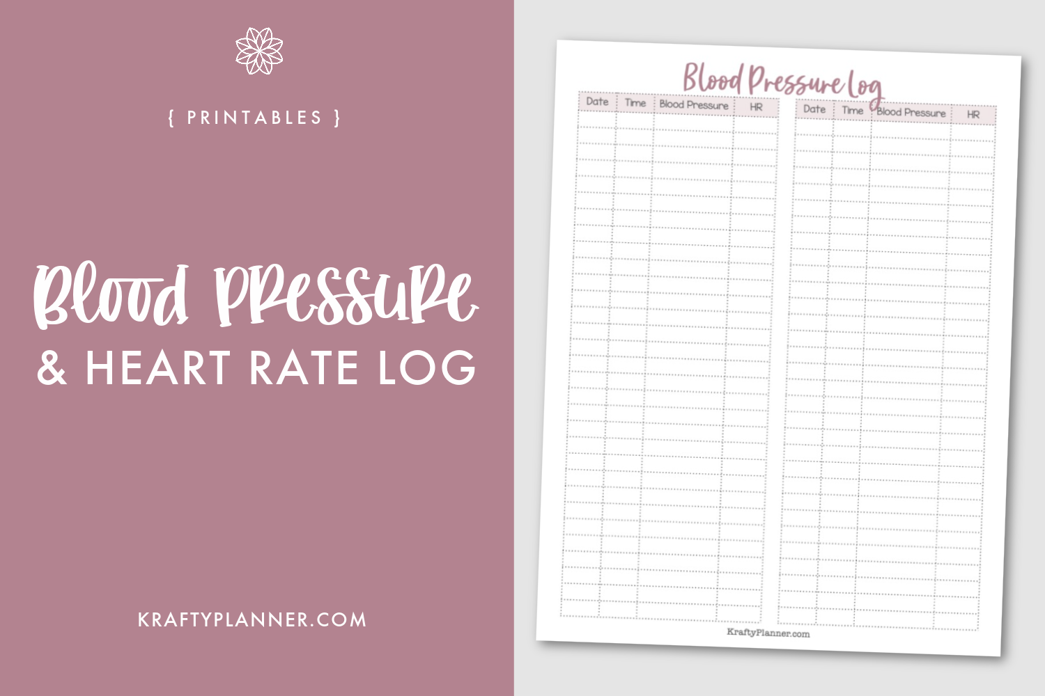 Blood Pressure Tracker The Krafty Planner Blog Latest Posts Krafty Planner
