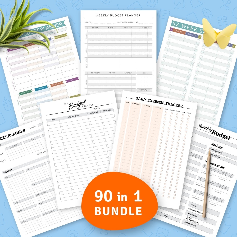 Budget Planner Templates Bundle 90 In 1 Template Printable PDF